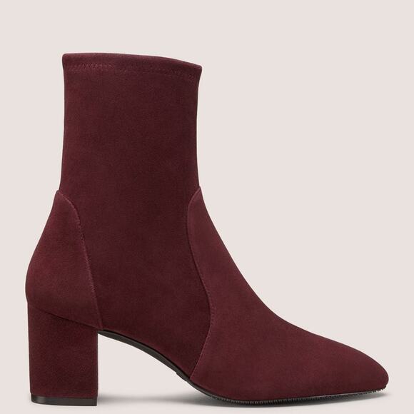 STUART WEITZMAN Yuliana 60 Chelsea Suede Rosewood Red Boot Size 6 - Picture 3 of 10
